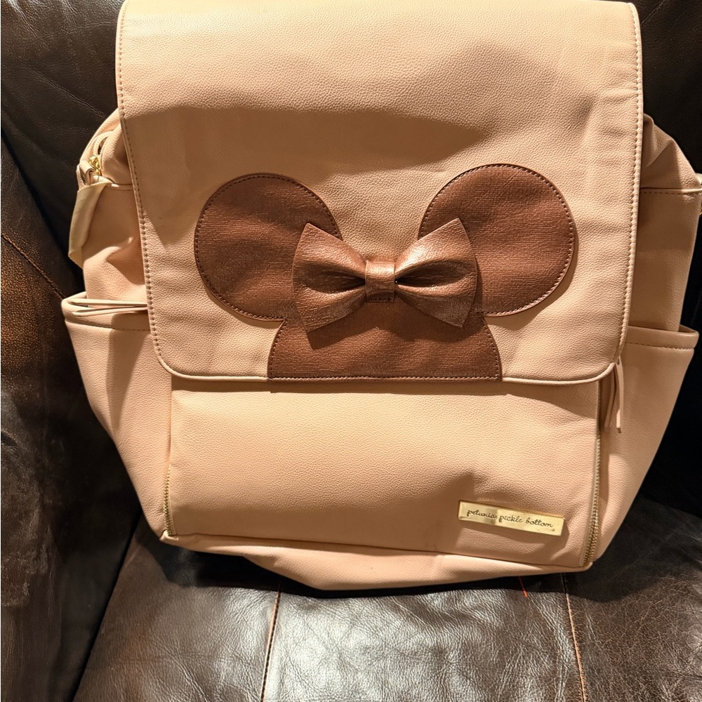 Petunia Pickle Bottom x Disney Minnie Mouse Backpack Blush Rose Gold Bow